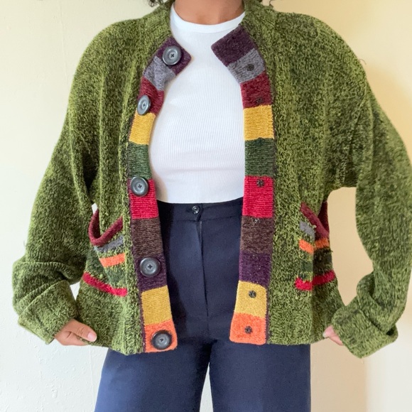 patchwork vintage cardigan - Picture 1 of 5
